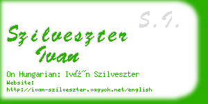 szilveszter ivan business card